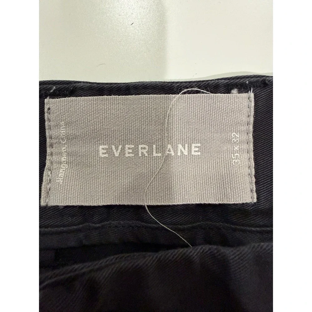 Everlane Mens Slim Fit Chino Pants Black Cotton Stretch Trousers 35x32